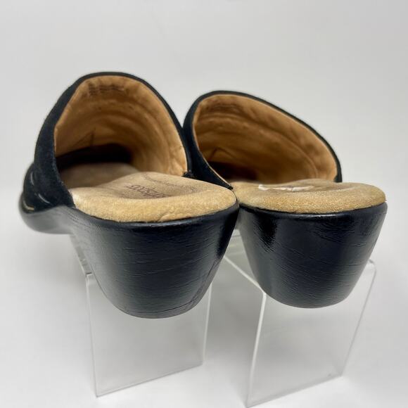 Softspots Mule Clogs Black Suede Comfort Shoes Womens 9 Wide 00.1=I.10.9 - Picture 7 of 10